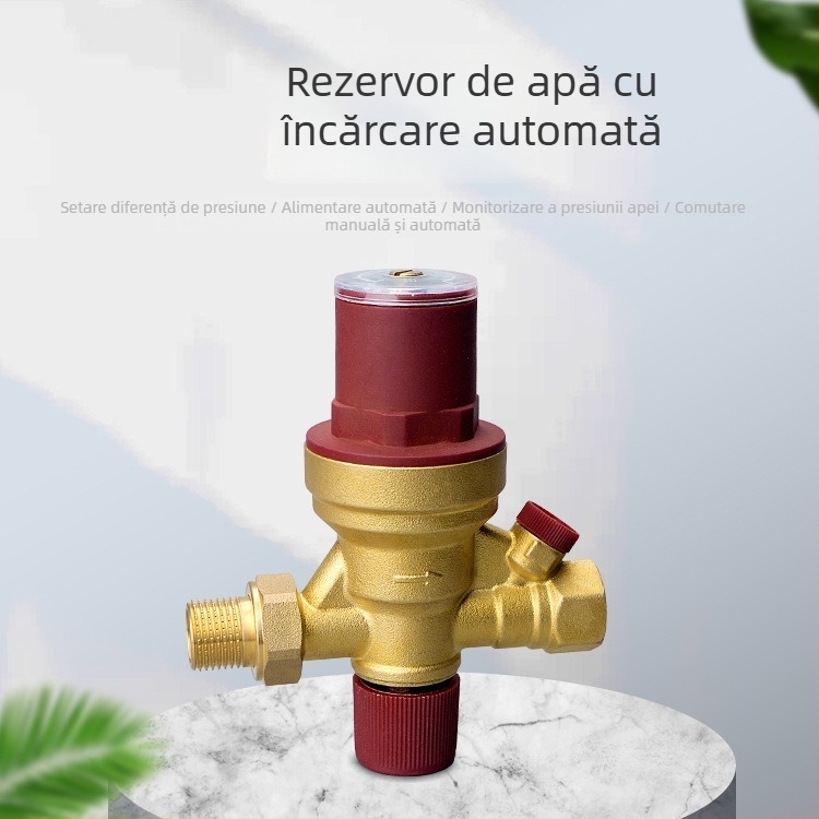 Ventil de reumplere automată a apei cu reglaj vizual pentru centrala de aer condiționat și încălzire prin pardoseală, corp din cupru/aliaje de cupru, DN15, filet exterior/interior, acționare hidraulică, flux unic