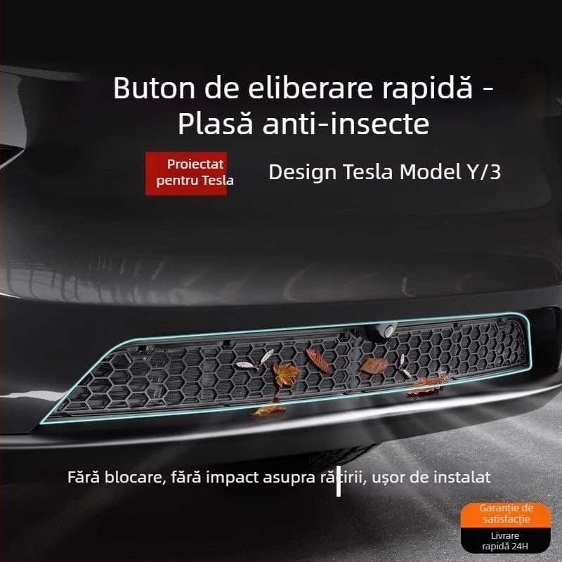 Tesla Model Y Noua versiune Plasă anti-țânțari pentru capotă și protecție a intrării de aer (ABS)