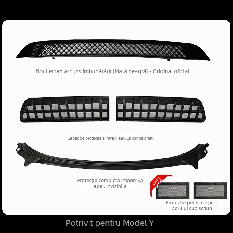 Tesla Model Y Noua versiune Plasă anti-țânțari pentru capotă și protecție a intrării de aer (ABS)