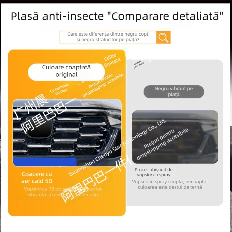 Bandă decorativă pentru grila frontală Honda CR-V, protecție împotriva insectelor, ABS