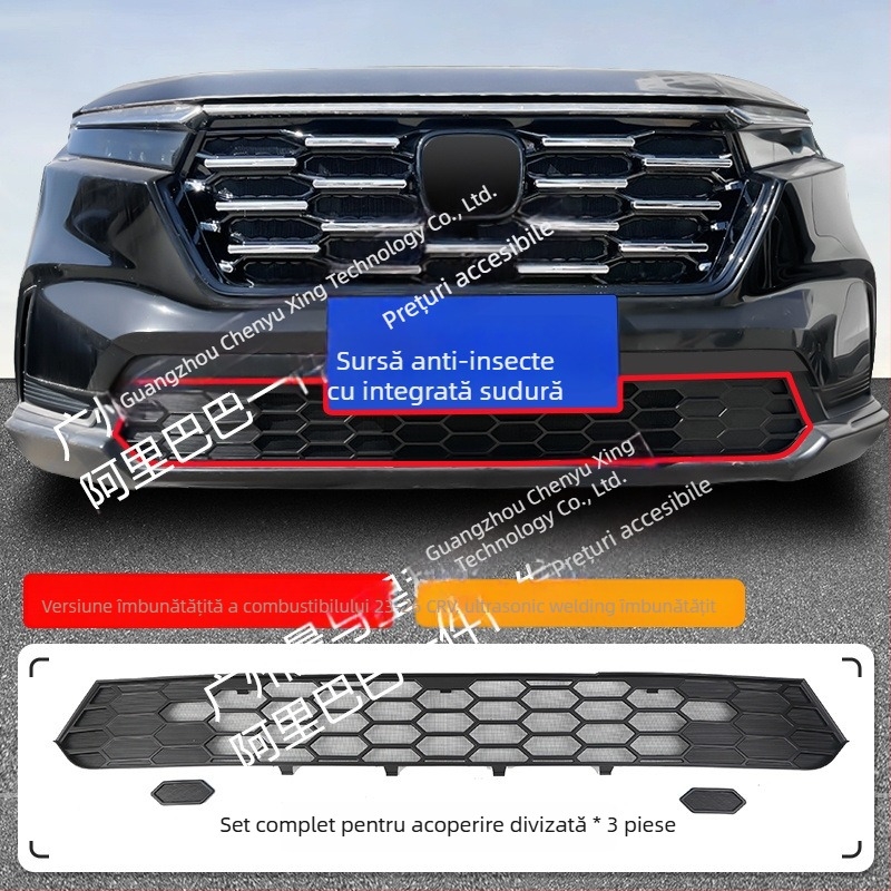 Bandă decorativă pentru grila frontală Honda CR-V, protecție împotriva insectelor, ABS