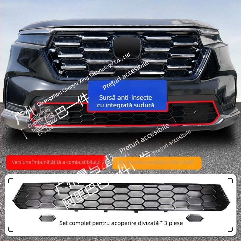 Bandă decorativă pentru grila frontală Honda CR-V, protecție împotriva insectelor, ABS