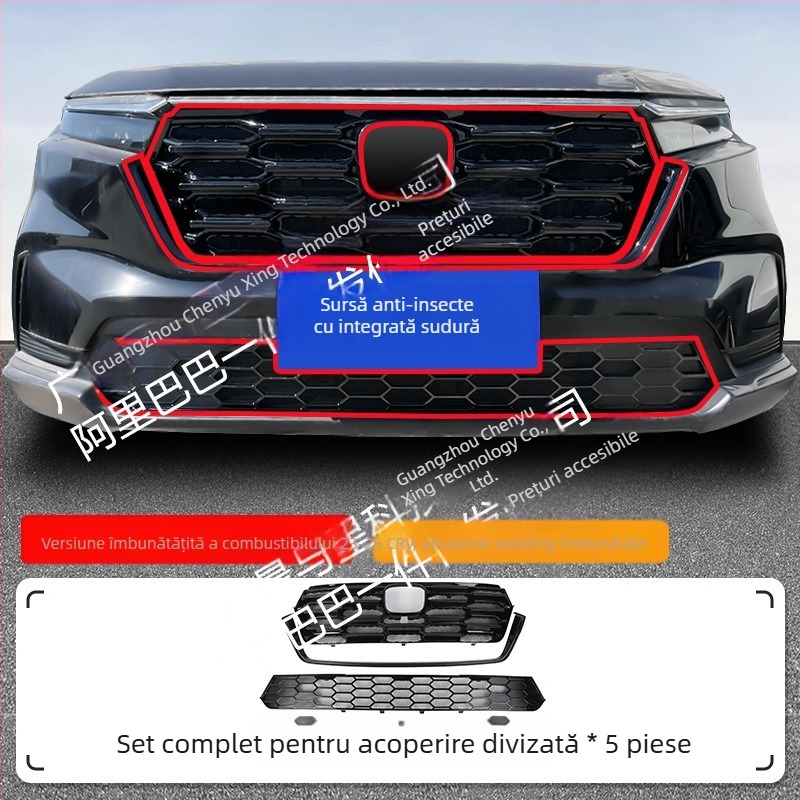 Bandă decorativă pentru grila frontală Honda CR-V, protecție împotriva insectelor, ABS