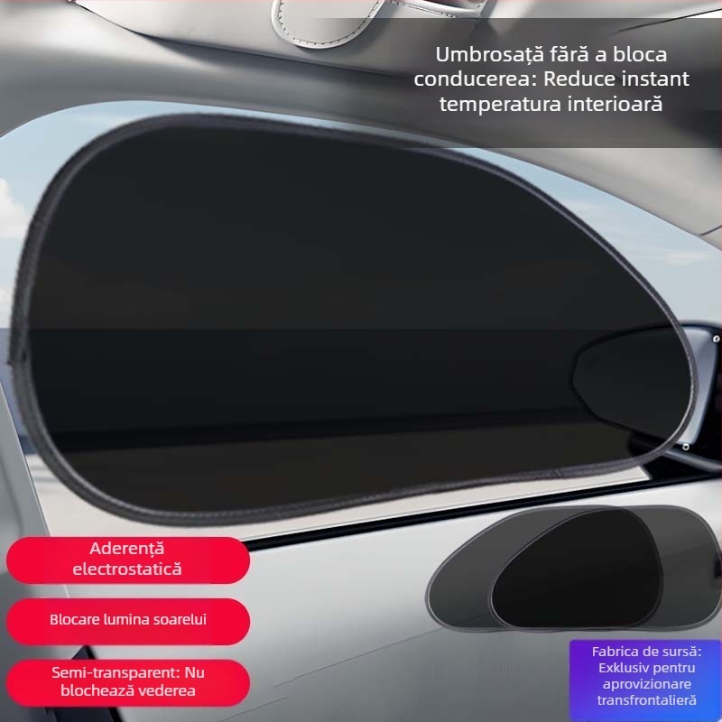 Cortină de protecție pentru geamul lateral al autoturismului — PMMA, potrivire universală, stil minimalist, montaj cu bandă statică, procesare personalizată