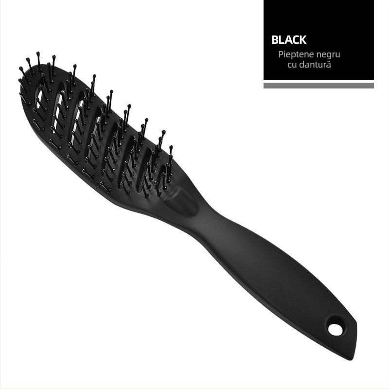 Pieptene de păr pentru coafare, dinți largi, dinți curbați pentru styling, masaj al scalpului, design minimalist