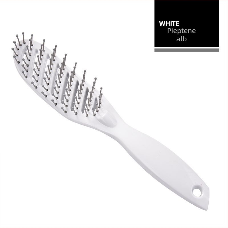 Pieptene de păr pentru coafare, dinți largi, dinți curbați pentru styling, masaj al scalpului, design minimalist