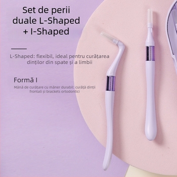Perie interdentală în formă de L, de unică folosință, 18 bucăți, curățare manuală
