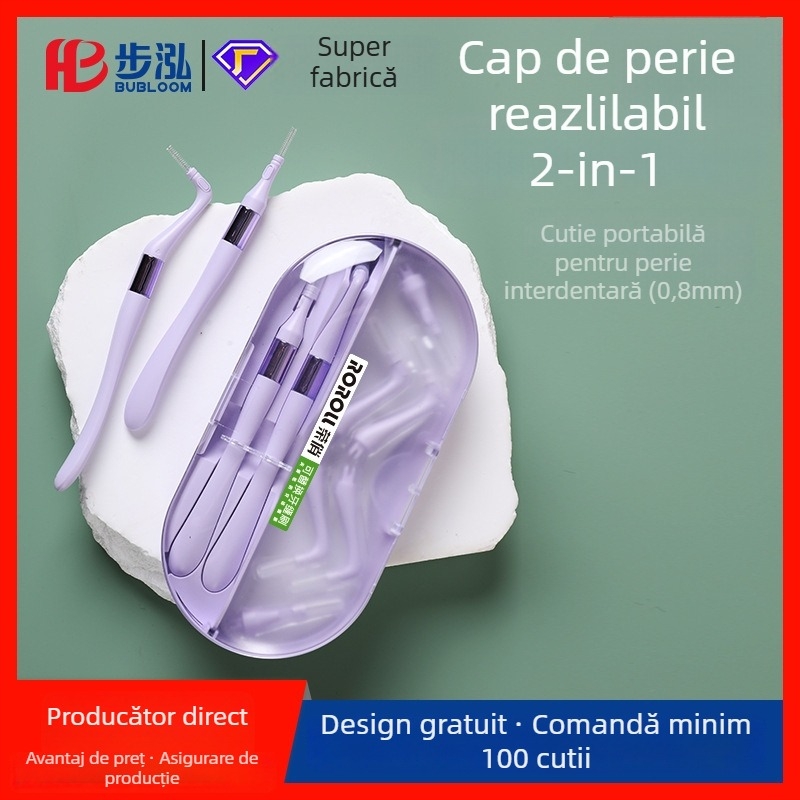 Perie interdentală în formă de L, de unică folosință, 18 bucăți, curățare manuală