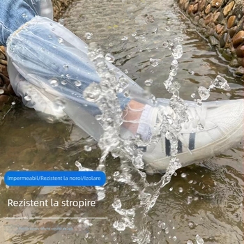 Capace de încălțăminte de unică folosință, impermeabile pentru ploaie, cu design cu tub înalt, pentru copii și elevi, din plastic