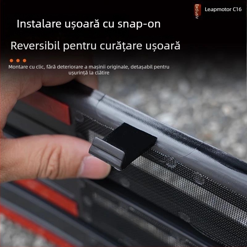 Capac protecție grilă radiator din oțel inoxidabil cu plasă anti-insecte frontală, compatibil Leapmotor C16C10