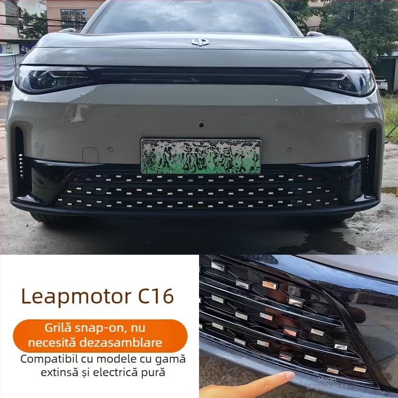 Capac protecție grilă radiator din oțel inoxidabil cu plasă anti-insecte frontală, compatibil Leapmotor C16C10