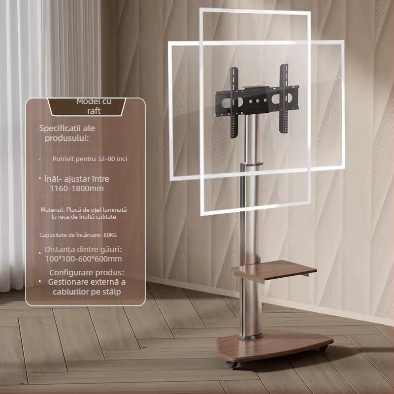 Suport pentru televizor pentru ecran plat cu suport pentru monitor, compatibilitate universală