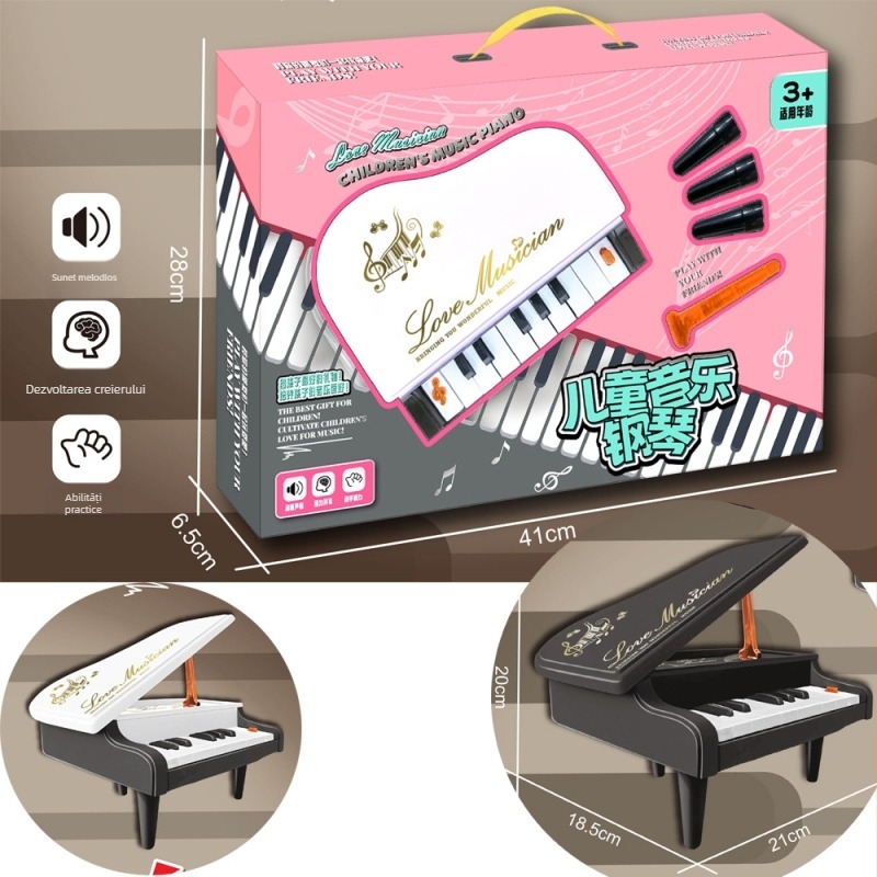 Pian electronic pentru copii - jucărie organă multifunctională, din plastic, potrivit pentru 4–6 ani, funcții interactive pentru coordonarea mână-ochi și comunicarea părinte-copil