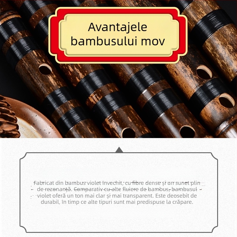 Flaut din bambus — pentru începători adulți, în cheie G, nivel de performanță