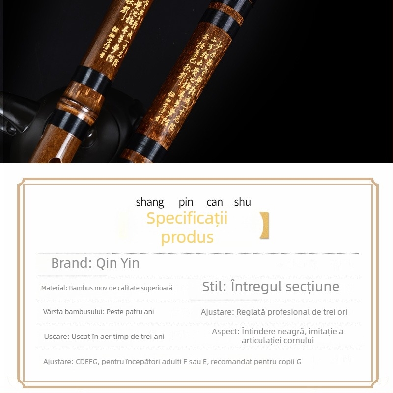 Flaut din bambus — pentru începători adulți, în cheie G, nivel de performanță