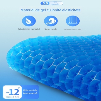 Pernă gel pentru scaun de birou – răcire și ameliorare a durerilor în timpul șederii îndelungate, PVC material, umplutură cu apă, greutate 500 g, stil simplu