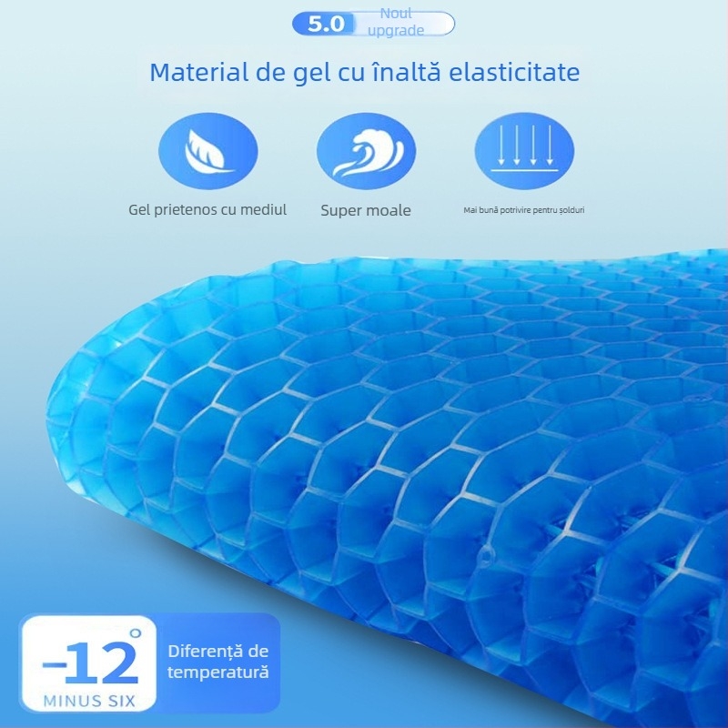 Pernă gel pentru scaun de birou – răcire și ameliorare a durerilor în timpul șederii îndelungate, PVC material, umplutură cu apă, greutate 500 g, stil simplu