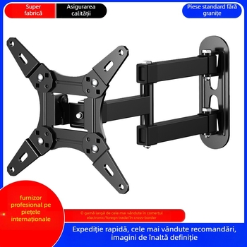 Suport telescopic rotativ pentru televizor montat pe perete, oțel laminat la rece, suportă 1-19 kg