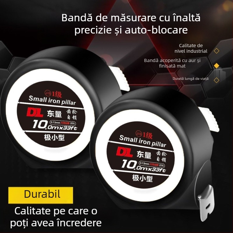 Bandă de măsurat – construcție îngroșată, rezistentă la uzură, blocare automată, ABS material, domeniu de măsurare 25