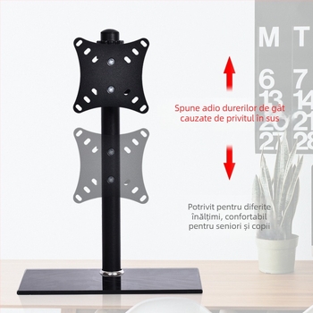 Bază pentru monitor cu rotire pentru un singur monitor; Model: Display base; Material: oțel inoxidabil și placă de sticlă; Greutate: 3 kg; Brand: Cheng Run