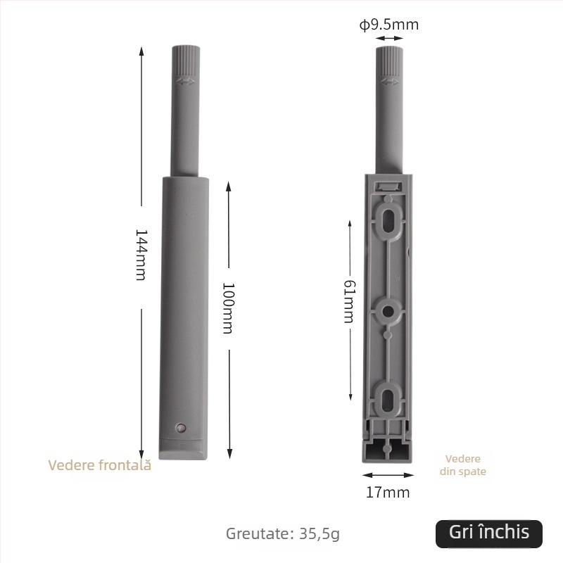 Dispozitiv robust pentru revenire ușă garderob – construcție din plastic; brand Turuibao; model Large elastic Press; potrivit pentru uși, garderobe și mobilier; stil modern simplu