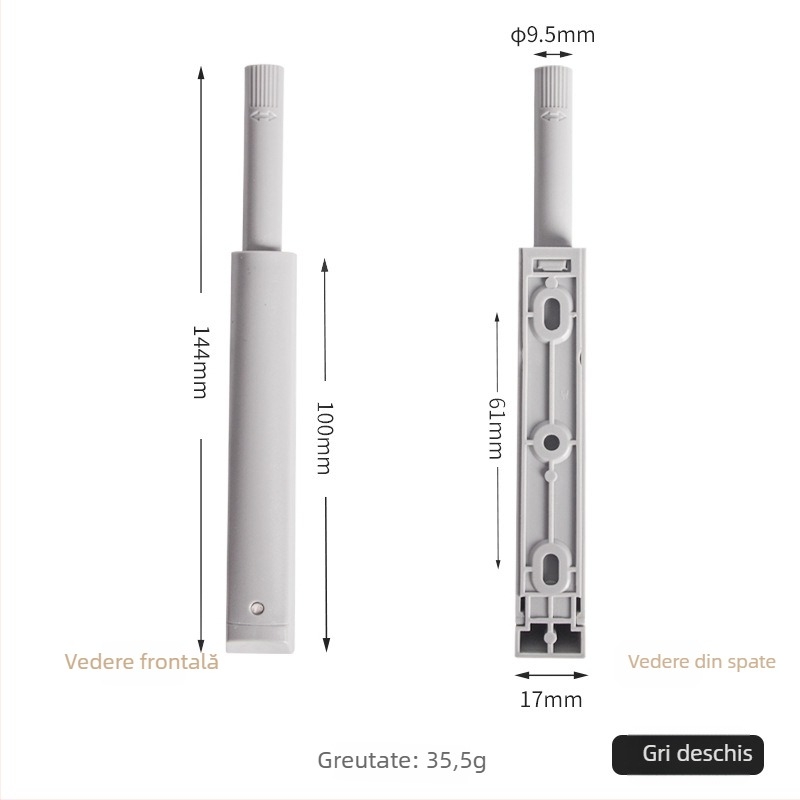 Dispozitiv robust pentru revenire ușă garderob – construcție din plastic; brand Turuibao; model Large elastic Press; potrivit pentru uși, garderobe și mobilier; stil modern simplu