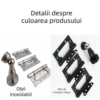 Zanr cu rulment pentru uși și opritor de ușă trei în unu, din oțel mangan, finisaj electroplacat inox, Cherry blossom.