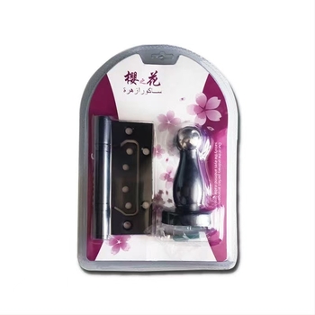 Zanr cu rulment pentru uși și opritor de ușă trei în unu, din oțel mangan, finisaj electroplacat inox, Cherry blossom.