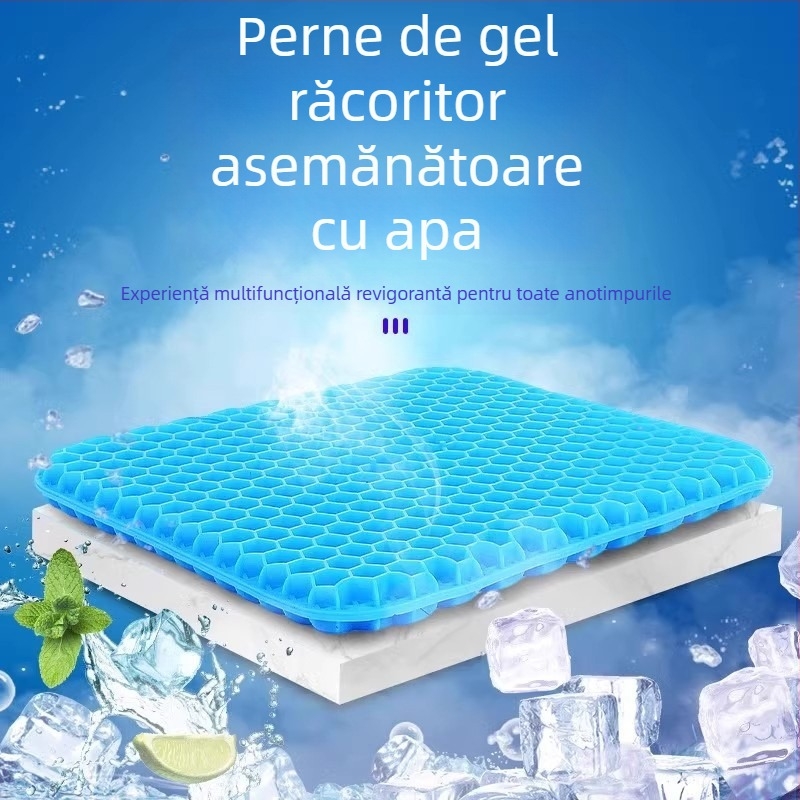 Padă de răcire cu gel și design fagure, material PVC, pentru birou și mașină