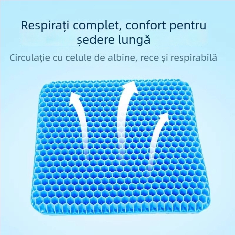Padă de răcire cu gel și design fagure, material PVC, pentru birou și mașină