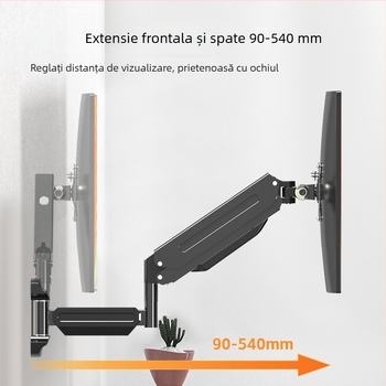 Braț de montare pe perete pentru monitor cu ridicare și extensie telescopică, rotație de 360°, pentru ecrane de 17–32 inchi, model WM18, material: cold tie steel, greutate: 3 kg