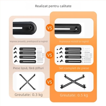 Suport rotativ pentru monitor WK003, oțel laminat la rece, 5 kg, adaptor spate VESA