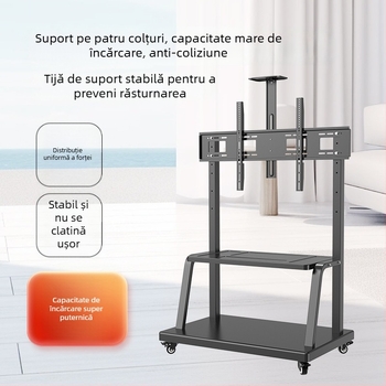 Suport TV mobil cu bază de podea, montaj universal pentru televizor, pentru conferințe