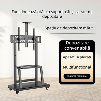 Suport TV mobil cu bază de podea, montaj universal pentru televizor, pentru conferințe