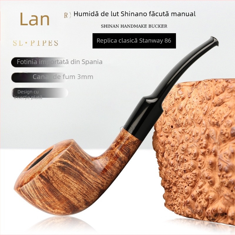 Pipă de fumat Shaolan, lemn briar, model LW00346-1, stil Modern Minimalist, imprimare logo personalizată