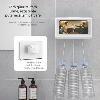 Suport pentru telefon de baie din plastic, antișoc, spray aromaterapie, stil general