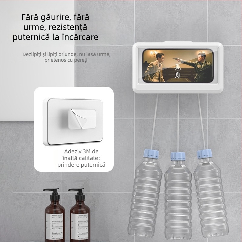 Suport pentru telefon de baie din plastic, antișoc, spray aromaterapie, stil general