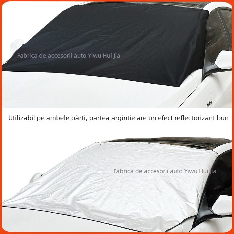 Protecție universală pentru geamul din spate al mașinii, împotriva zăpezii, montare magnetică, design minimalist cu dungi, 100 g