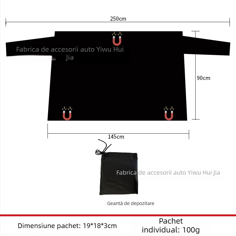 Protecție universală pentru geamul din spate al mașinii, împotriva zăpezii, montare magnetică, design minimalist cu dungi, 100 g