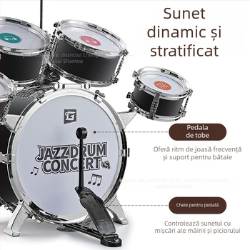 Set de tobe jazz pentru copii pentru începători — instrument de percuție occidental, Xinster, pentru 4–6 ani