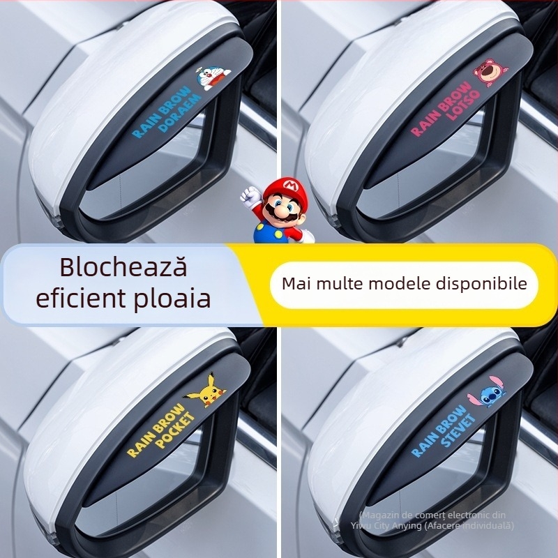 Protecție ploaie oglindă retrovizoare auto - Potrivire universală, Material PVC, Anti-zgâriere, Rezistent la uzură