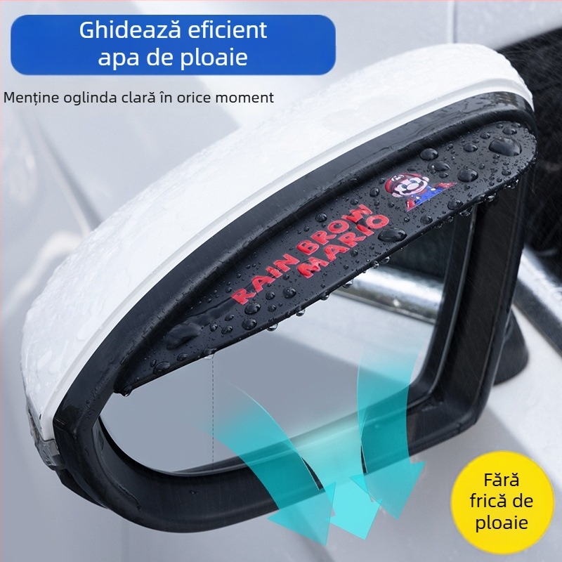 Protecție ploaie oglindă retrovizoare auto - Potrivire universală, Material PVC, Anti-zgâriere, Rezistent la uzură