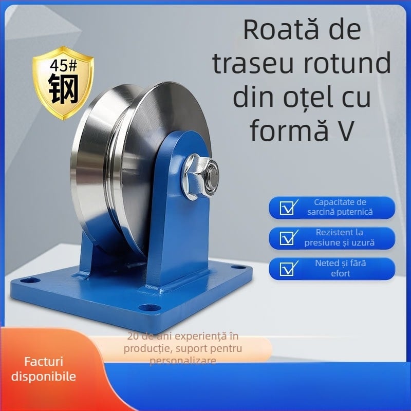 Fang Ling rolă de ghidare din oțel masiv, tip V, unghi de 90°, pentru șine triunghiulare și uși glisante