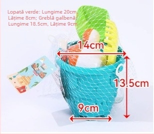 Set de plajă cu găleată îngroșată și lopată, unelte de joacă în nisip pentru copii (4–6 ani)