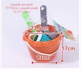 Set de plajă cu găleată îngroșată și lopată, unelte de joacă în nisip pentru copii (4–6 ani)