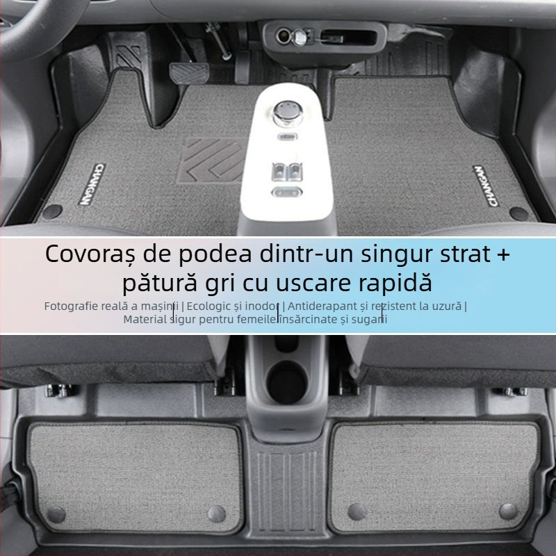 Covoraşe auto TPE pentru podea, Changan – model 2024, set cu covoraş superior înconjurător Lumin şi covoraş pentru portbagaj