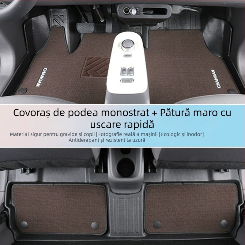 Covoraşe auto TPE pentru podea, Changan – model 2024, set cu covoraş superior înconjurător Lumin şi covoraş pentru portbagaj