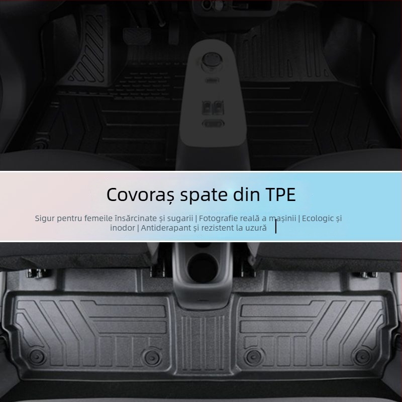 Covoraşe auto TPE pentru podea, Changan – model 2024, set cu covoraş superior înconjurător Lumin şi covoraş pentru portbagaj