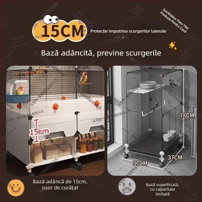 Cușcă pentru papagali, construcție metalică, rezistentă la stropi, pentru păsări, design de lux în stil vilă