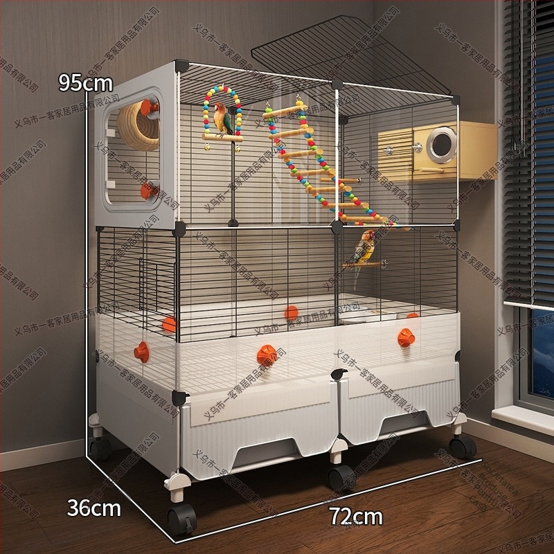 Cușcă pentru papagali, construcție metalică, rezistentă la stropi, pentru păsări, design de lux în stil vilă